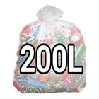 Kit 4 Sacos Lixo Transparente 200l Reforçado 400un