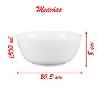 Kit 4 Saladeira Tigela Branca 1,5 Litros De Vidro 20,3cm