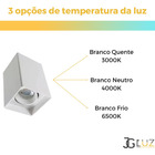 Kit 4 Spot De Sobrepor Quadrat C/ Lâmpada Led Mr16 - Branco -