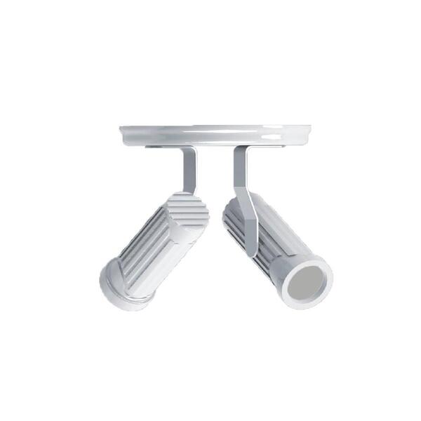 Kit 4 Spot Duplo Branco Plástico - Plaslumi