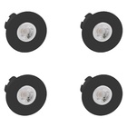 Kit 4 Spot Embutir Mr11 Redondo Preto Face Plana - Saveenergy