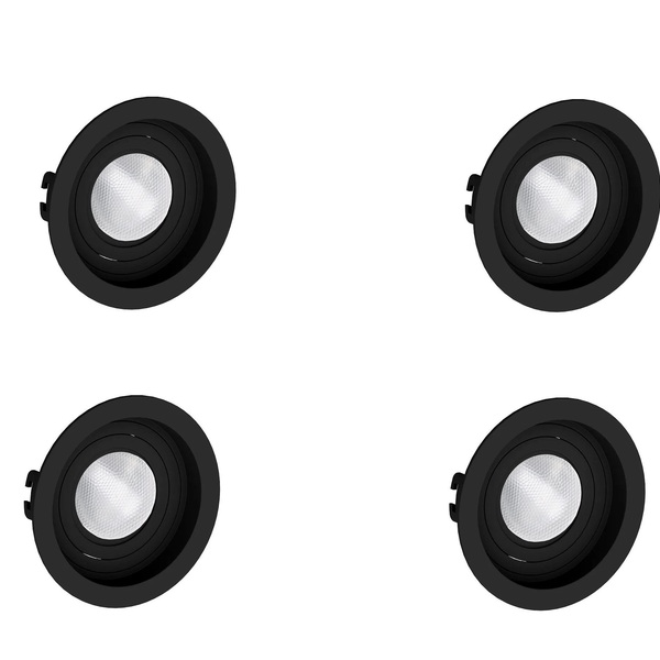 Kit 4 Spot Embutir Par20 Redondo Preto Recuado - Save energy