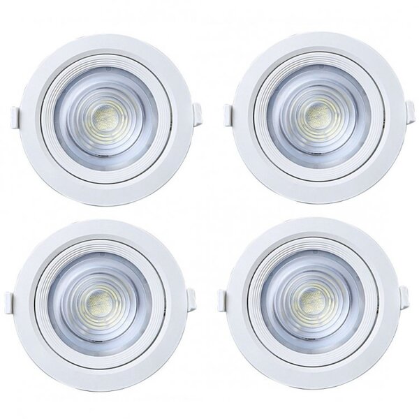 Kit 4 Spot Embutir Redondo Alltop Led Par30 10w 3000k 45º Tas