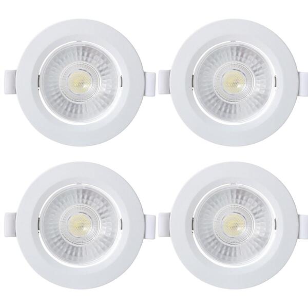 Kit 4 Spot Embutir Taschibra Alltop Redondo Led 10w 3000k