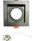 Kit 4 Spots Embutir Dicroica Quadrado Recuado Preto