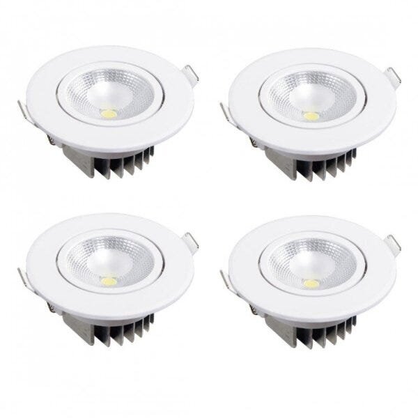 Kit 4 Spots Led Embutir Redondo 6w Blumenau