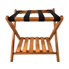 Kit 4 Suporte De Mala Madeira Com Prateleira Sapateira Hotel