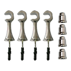 Kit 4 Suporte P/ Varão Cortina Com Ponteira 19mm Cromado