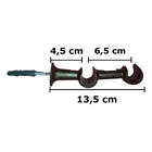 Kit 4 Suporte Varão Duplo Cortina C/ Ponteira 19-19mm Imbuia