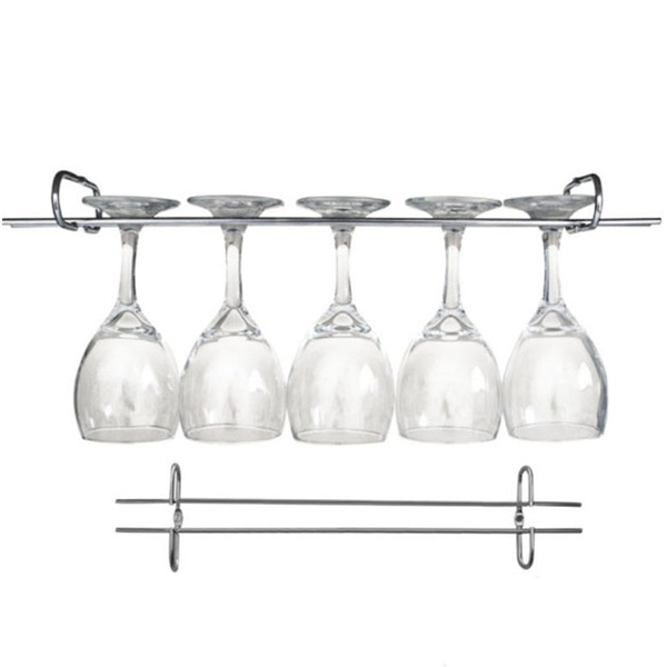 Kit 4 Suportes Organizador Armário Porta Taças Cromado 35cm