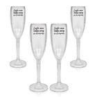 Kit 4 Taças Champanhe Acrílico Personalizadas - Chance De Ser