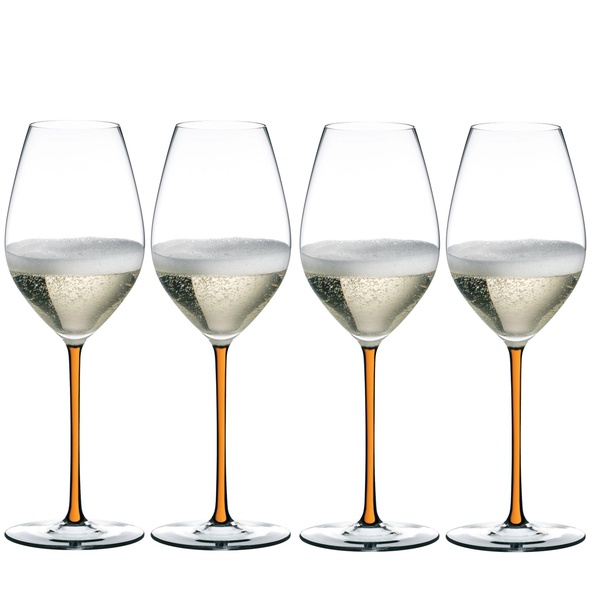 Kit 4 Taças De Champagne Fatto A Mano Haste Colorida Riedel L