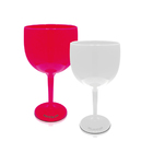 Kit 4 Taças Gin Branca E Rosa Acrílico Poliestireno