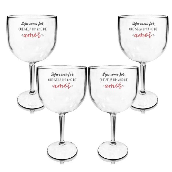 Kit 4 Taças Gin Transparentes Personalizadas Seja Como For...