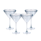 Kit 4 Taças Martini Transparente Acrílico Poliestireno