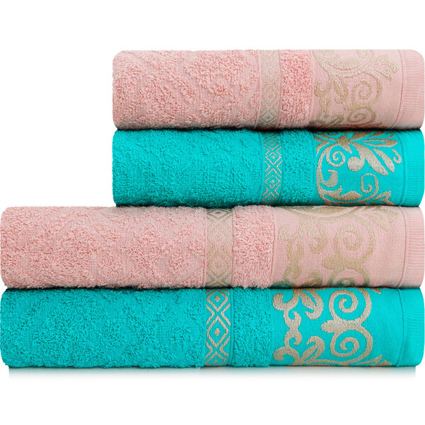 Kit 4 Toalhas Banhão E Rosto Açores 100 Algodão Marcotex