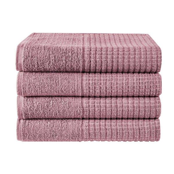 Kit 4 Toalhas De Banho Rosa Barroco 100% Algodão Linha Paris