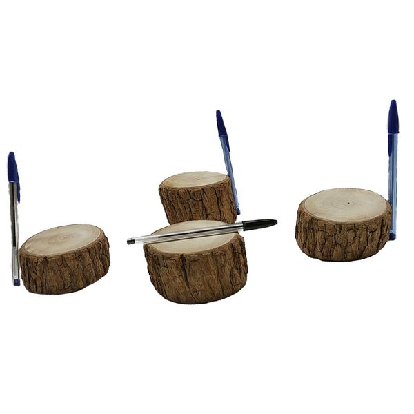 Kit 4 Toquinhos De Madeira Rústica Arte E Decor. Veja Descr.