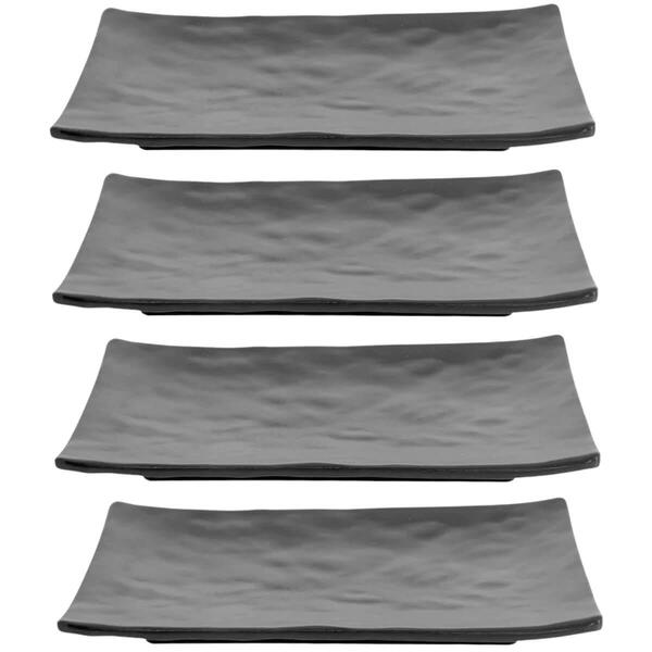 Kit 4 Travessas Para Sushi Em Melamina Retangulares 20x14cm P