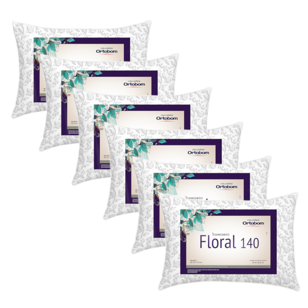 Kit 4 Travesseiro Floral Encanto Branco Puro Casa Dona