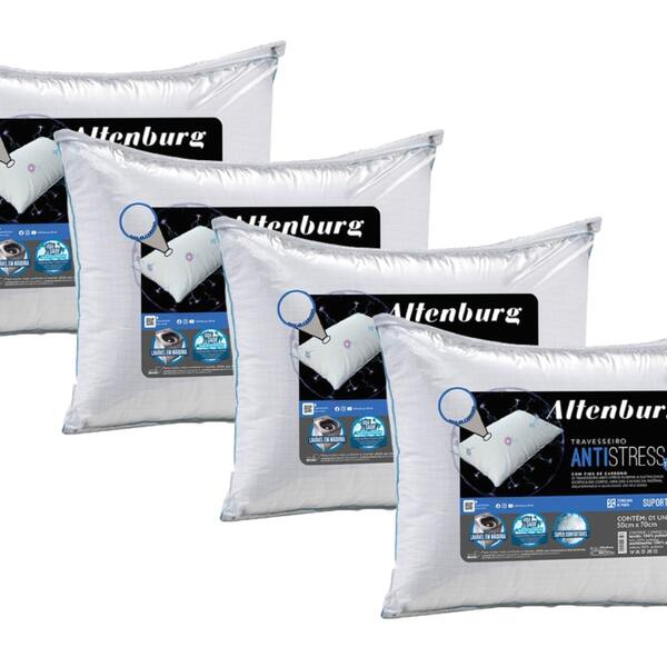 Kit 4 Travesseiros Altenburg Antistress Tech Suporte Médio Br