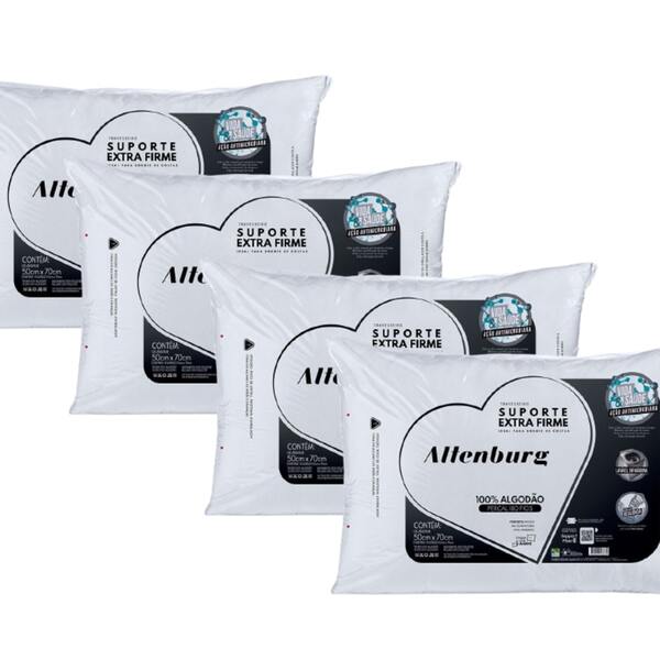 Kit 4 Travesseiros Altenburg Suporte Extra Firme Percal 180 F