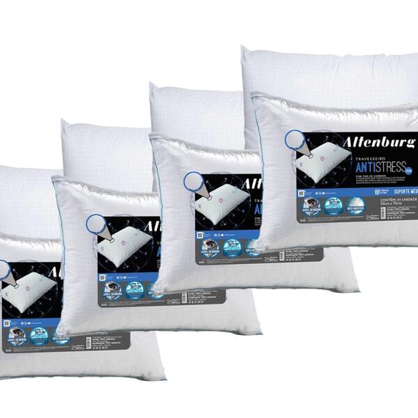 Kit 4 Travesseiros Antistress Tech Altenburg Suporte Médio Fi
