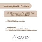 Kit 4 Travesseiros Percal 200 Fios Fibra Siliconada Casen