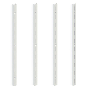 Foto de Kit 4 Trilho P/ Prateleira Cremalheira Aço Simples 1m Branco