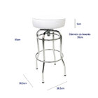 Kit 4 Unidades Banqueta Altura 65cm Bar Giratória Cromada Ass