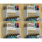Kit 4 Unidades Porta Cabides Arara Roupas Prateleira