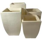 Kit 4 Vasos De Plantas Quadrado Para Decoração Sala E Jardim