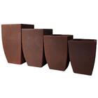 Kit 4 Vasos De Plantas Quadrado Para Decoração Sala E Jardim