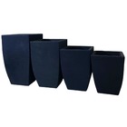 Kit 4 Vasos De Plantas Quadrado Para Decoração Sala E Jardim