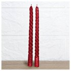 Kit 4 Velas Retorcidas De Natal Decorativa Com Glitter Vermel