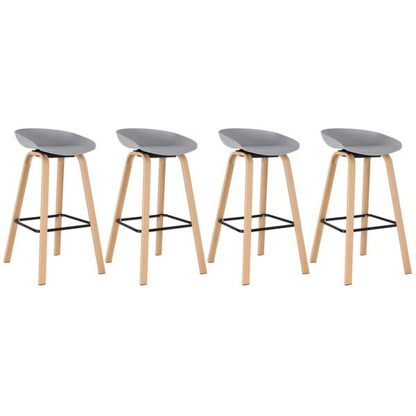 Kit - 4 X Banquetas Altas Cassia - Cinza