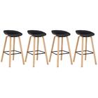 Kit - 4 X Banquetas Altas Cassia - Preto