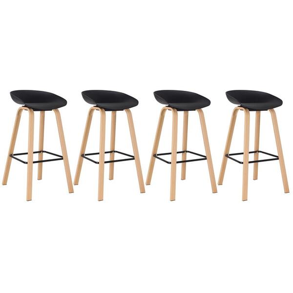 Kit - 4 X Banquetas Altas Cassia - Preto