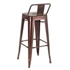 Kit - 4 X Banquetas Altas Iron Tolix Com Encosto - 76 Cm - Br