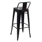 Kit - 4 X Banquetas Altas Iron Tolix Com Encosto - 76 Cm - Pr