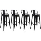 Kit - 4 X Banquetas Altas Iron Tolix Com Encosto - Industrial