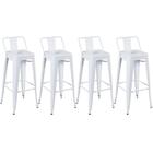 Kit - 4 X Banquetas Altas Iron Tolix Com Encosto - Industrial