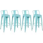 Kit - 4 X Banquetas Altas Iron Tolix Com Encosto - Industrial