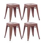 Kit - 4 X Banquetas Baixas Iron Tolix - 45 Cm - Marrom