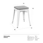 Kit - 4 X Banquetas Baixas Iron Tolix Com Assento De Madeira