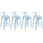 Kit - 4 X Banquetas Iron Tolix Com Encosto - 61 Cm - Industri