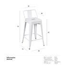 Kit - 4 X Banquetas Iron Tolix Com Encosto - 61 Cm - Industri