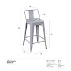 Kit - 4 X Banquetas Iron Tolix Com Encosto - 65 Cm - Industri