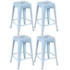 Kit - 4 X Banquetas Médias Iron Tolix - 61 Cm - Azul Light