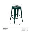 Kit - 4 X Banquetas Médias Iron Tolix - 61 Cm - Verde Escuro
